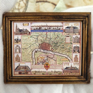mini 【Vintage Map Series】handgemaakte vintage fotolijsten, miniatuurfotolijsten, miniatuurkunst, miniatuurfotolijsten
