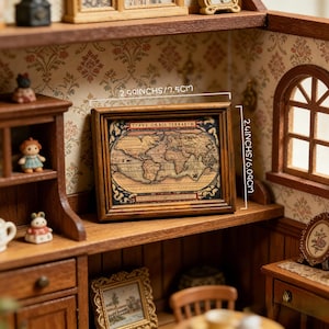 Customizable images Retro Old World Map Small Wood Frame Home Decor