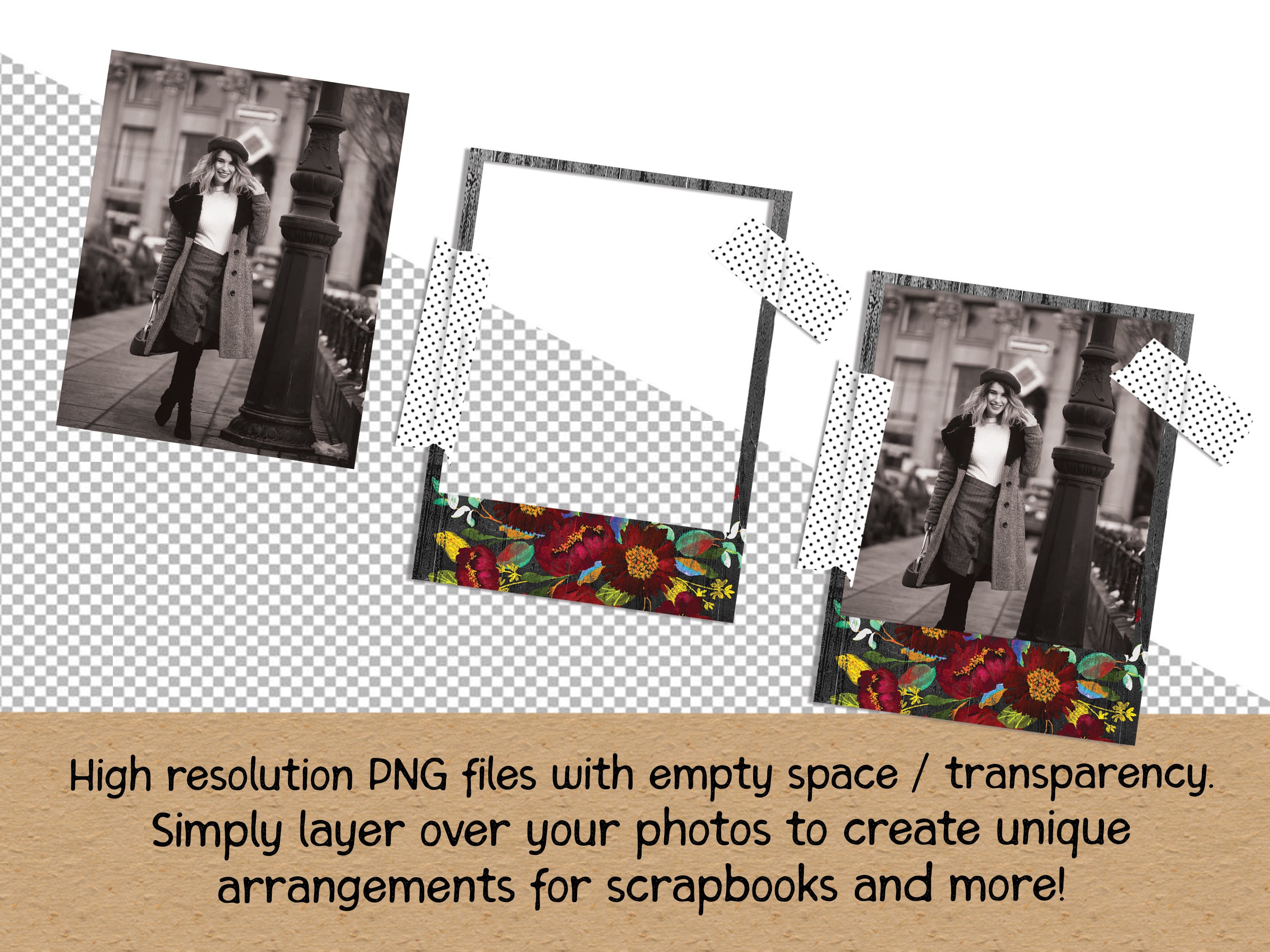 Scrapbook Download, Polaroid Frames, Scrapbook Frame, Decorative Frames,  Smashbook Polaroids, Scrapbook Supplies, Digital Scrapbooking Frame 