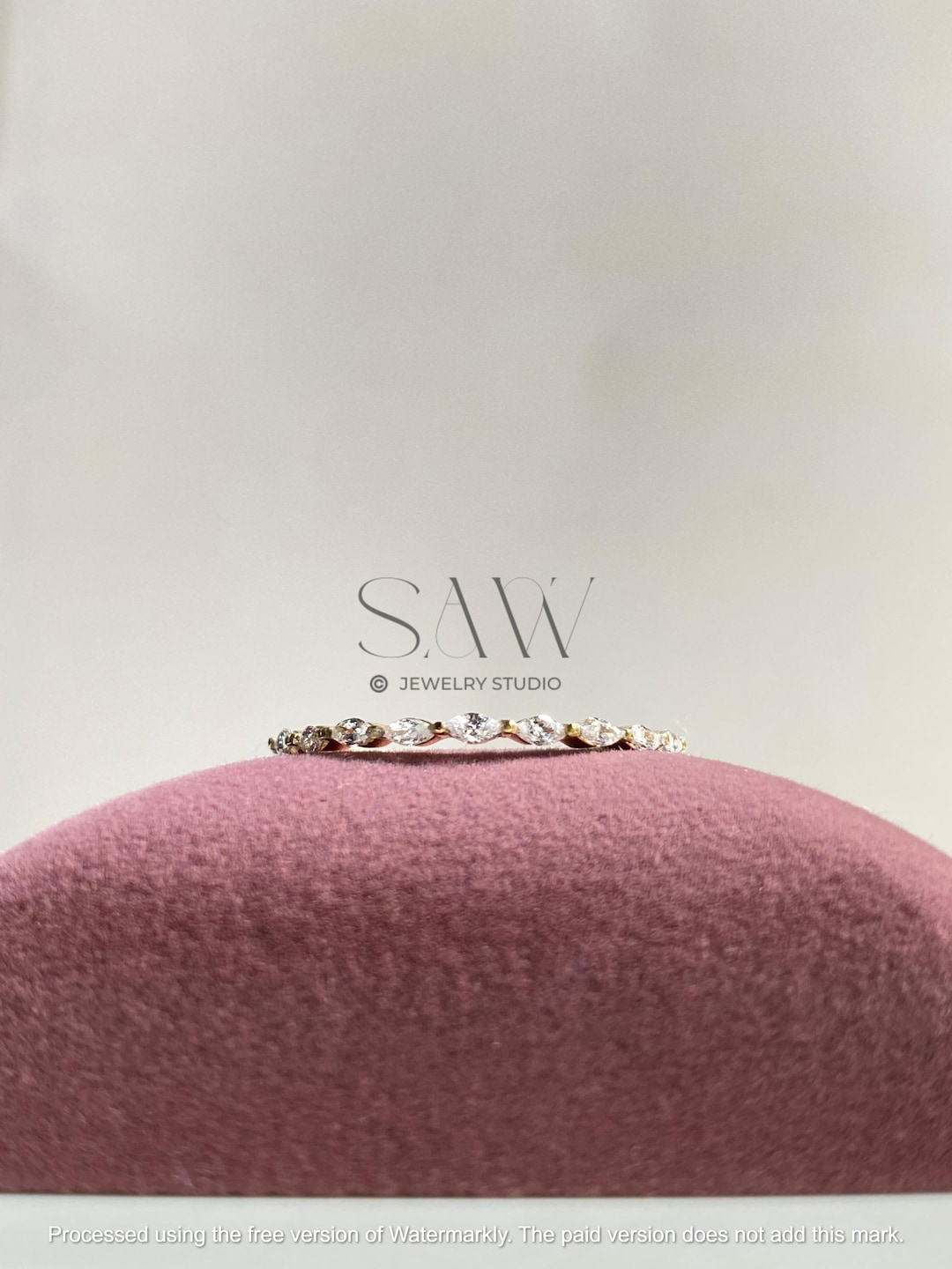 Lab Diamond Marquise Band Wedding Ring Solid 14k Gold Eternity Ring ...