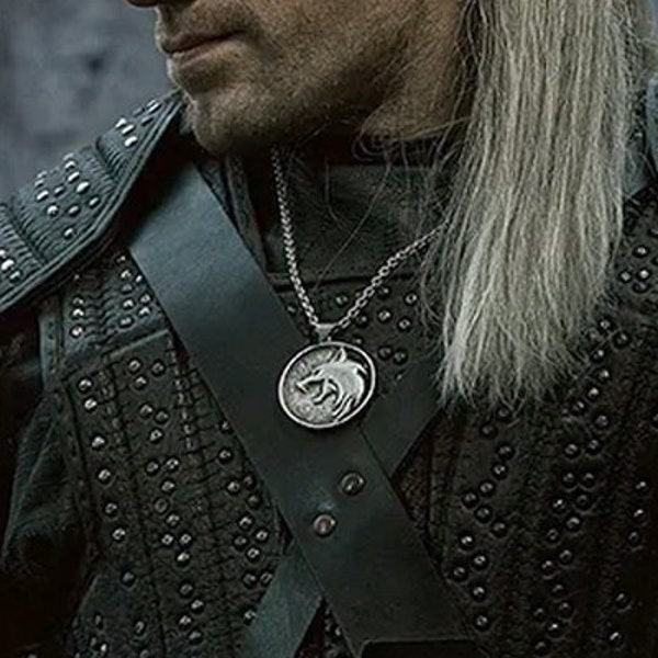 Geralt von Rivia Cosplay The Witcher Halskette Halsband Medaillon Kette Wolf Werwolf