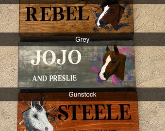 Hand Painted Custom Horse Stall Sign