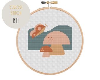 Cottagecore Toadstool Cross Stitch Kit