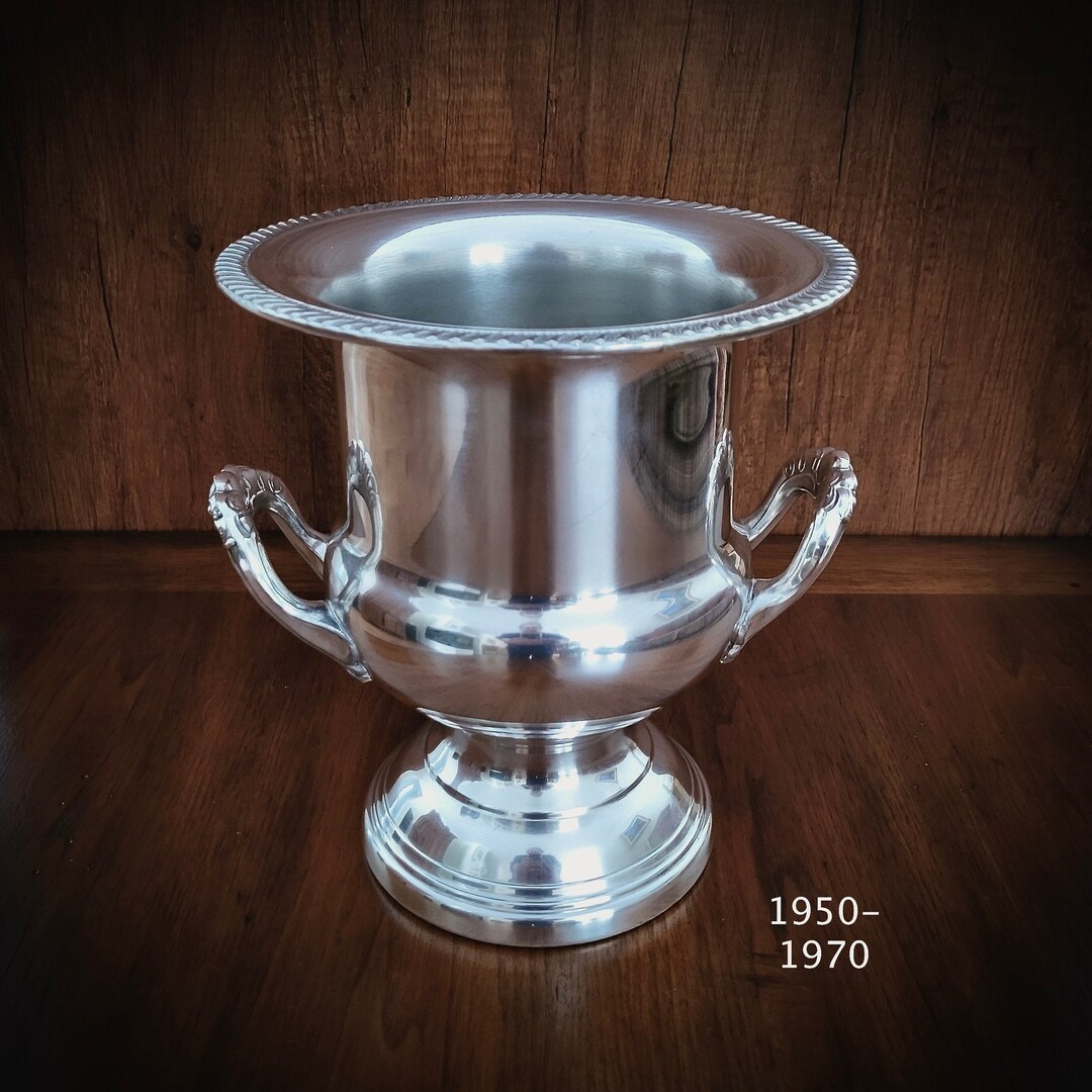 Champagne Bucket, Wedding Honor Table, Antique Ice Bucket, Silver