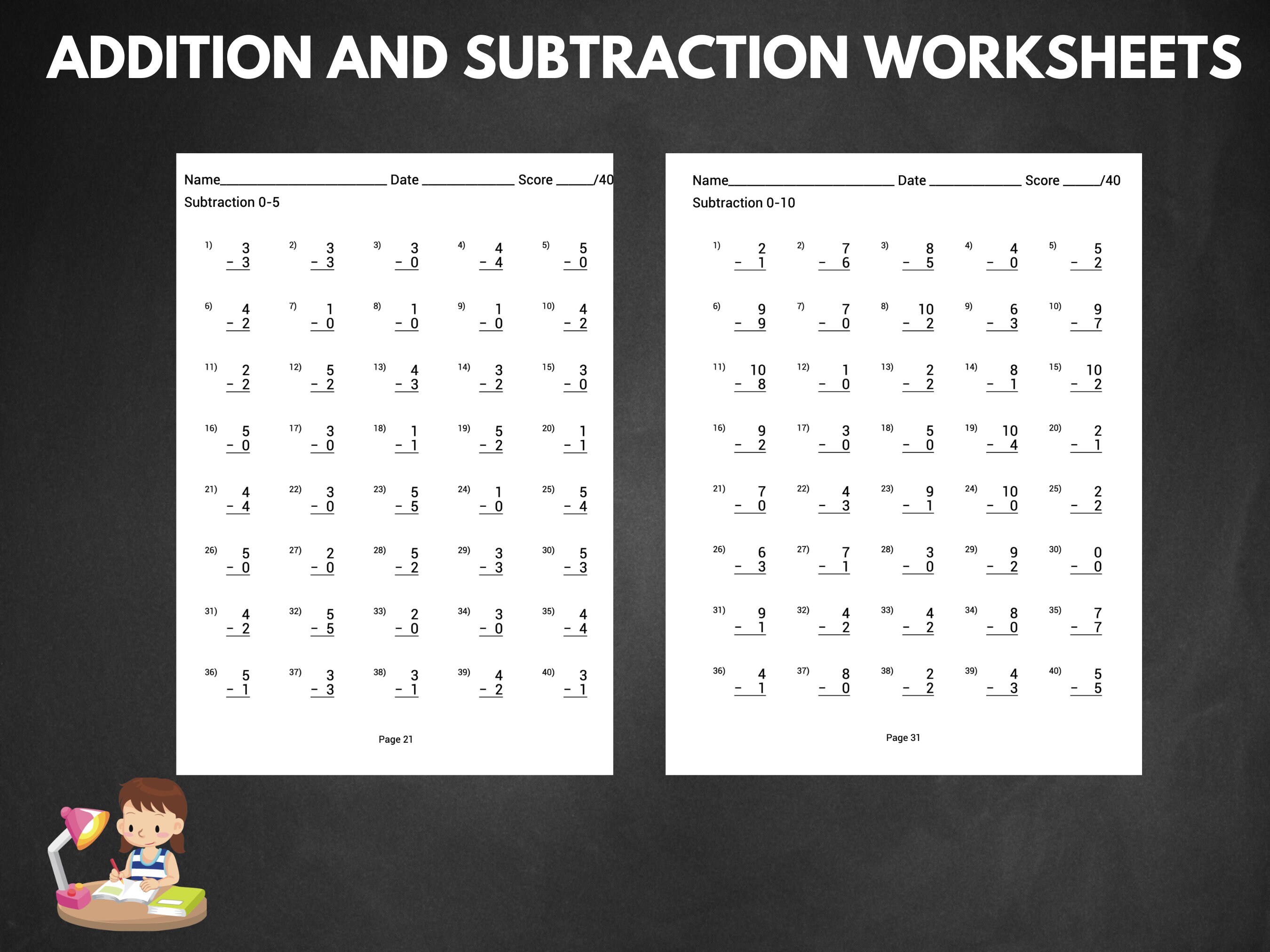 Math Practice Worksheets For Grade 1 Addition And Subtraction