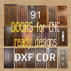 Doors designs 91 DXF file for CNC Woodcarving.