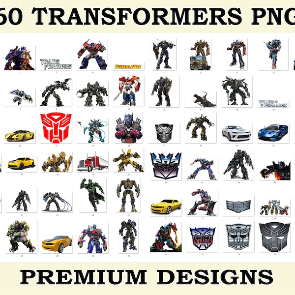 60 Transformers PNG| Transformers Clipart PNG| Autobots & Megatron PNG | Transformers Png Bundle| Digital Prints| Instant Download