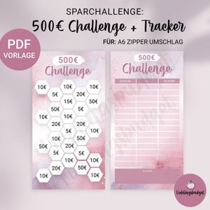500 Euro Savings Challenge for Budget Binder Download PDF | WATERCOLOR | Envelope Method | Budget sheet | Budget Planner | Budgeting | A6