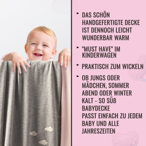 Neugeborene Merino Wolldecke mit Kaschmir, voluminöse warme und weiche Babydecke, Wolle Babydecke, Kucheldecke, Geschenkideen 80 x 100 cm Bild 6