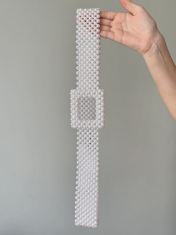 小物 MURRAL Snow cover pearl belt Pearl Belt, Beaded Belt, Pearl Strap, Individual Belt