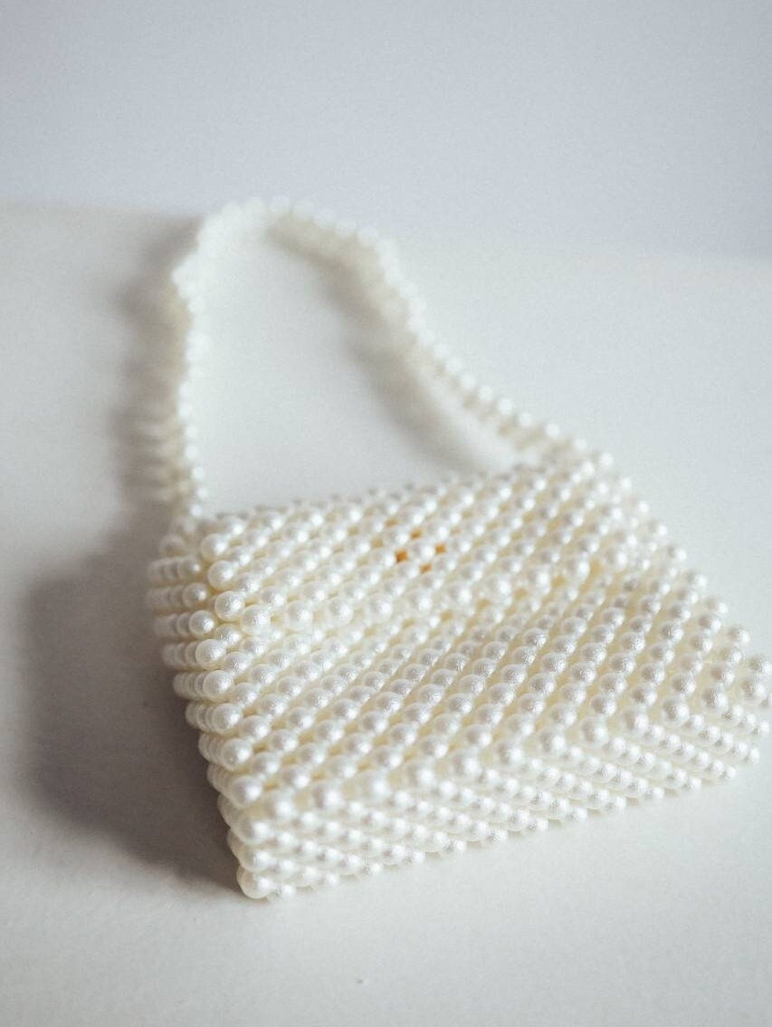 Milky Beaded Bag Beaded Bag Classic Bag Gift for Her Ivory - Etsy