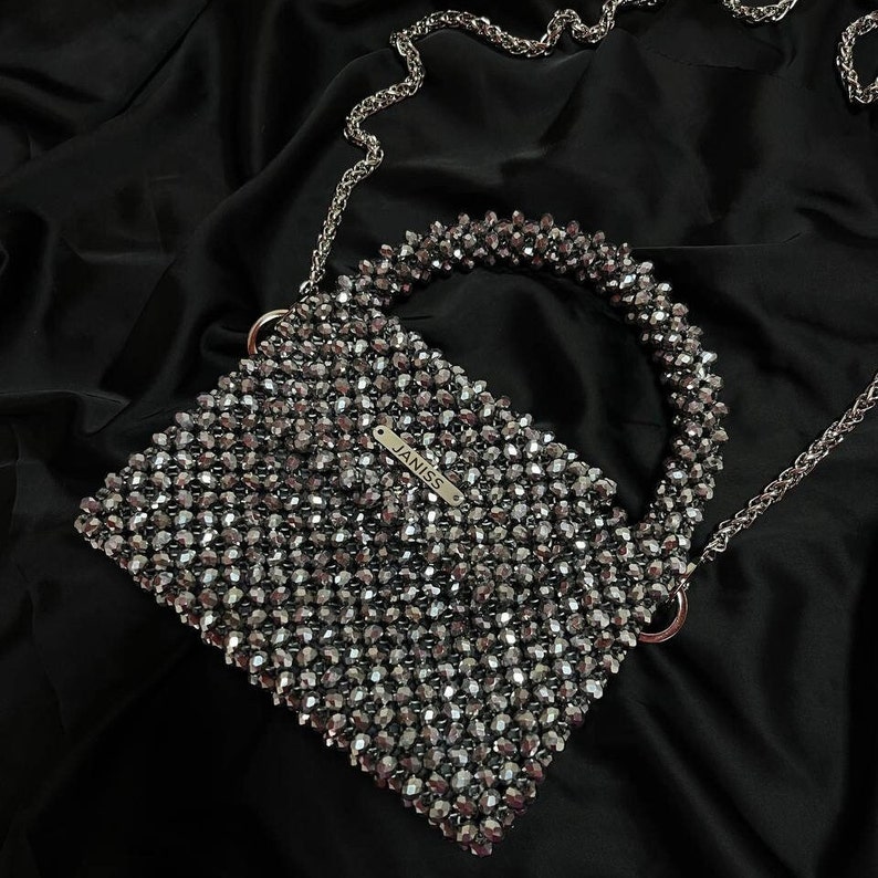 Crystal Bag, Black Crystal Bag, Silver Bag, Evening Bag, Bright Bag ...