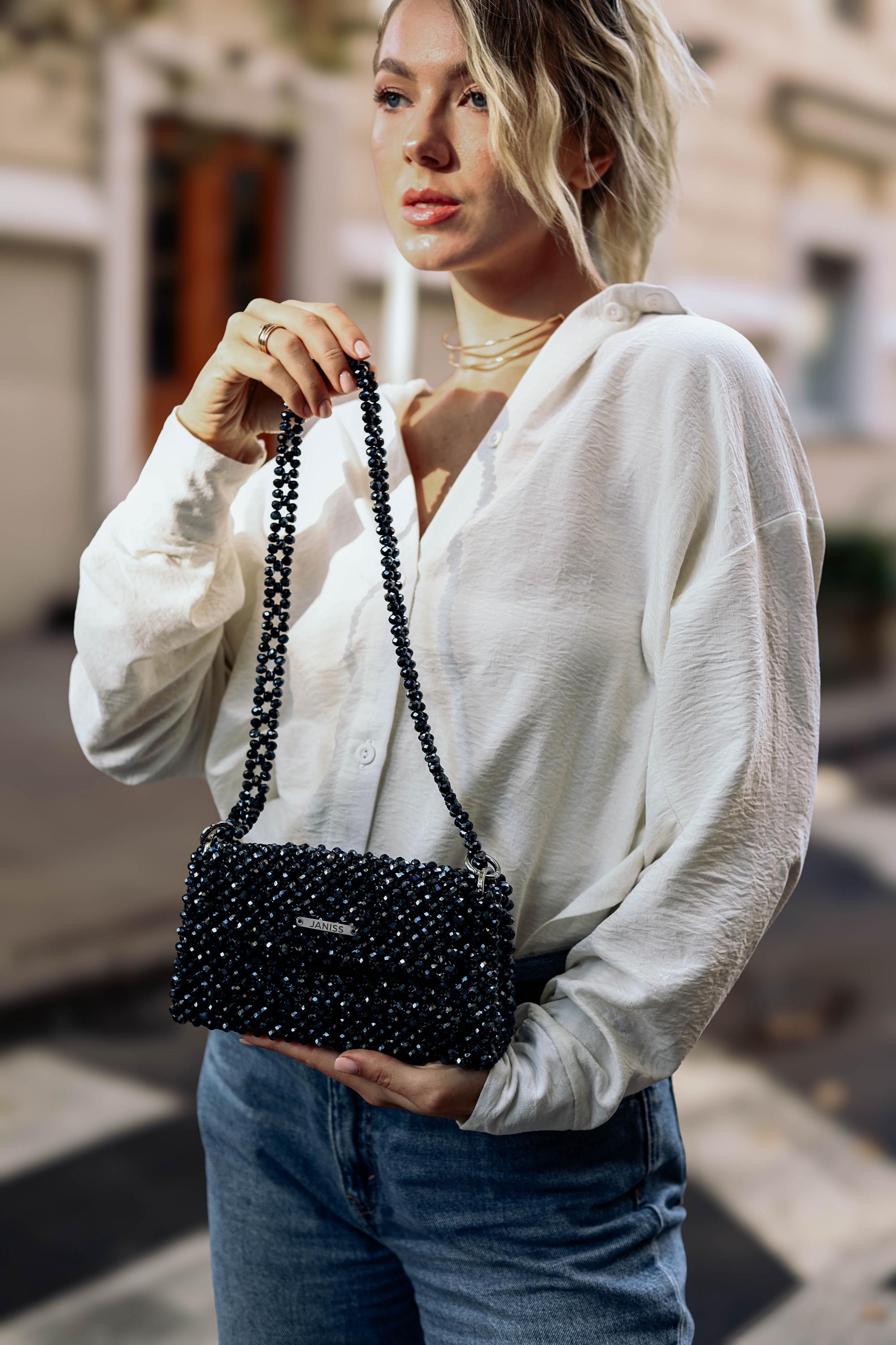 Sac De Soirée En Perles Avec Poignée – Pochette Cristal élégante Pour Mariage, Fête, Gala