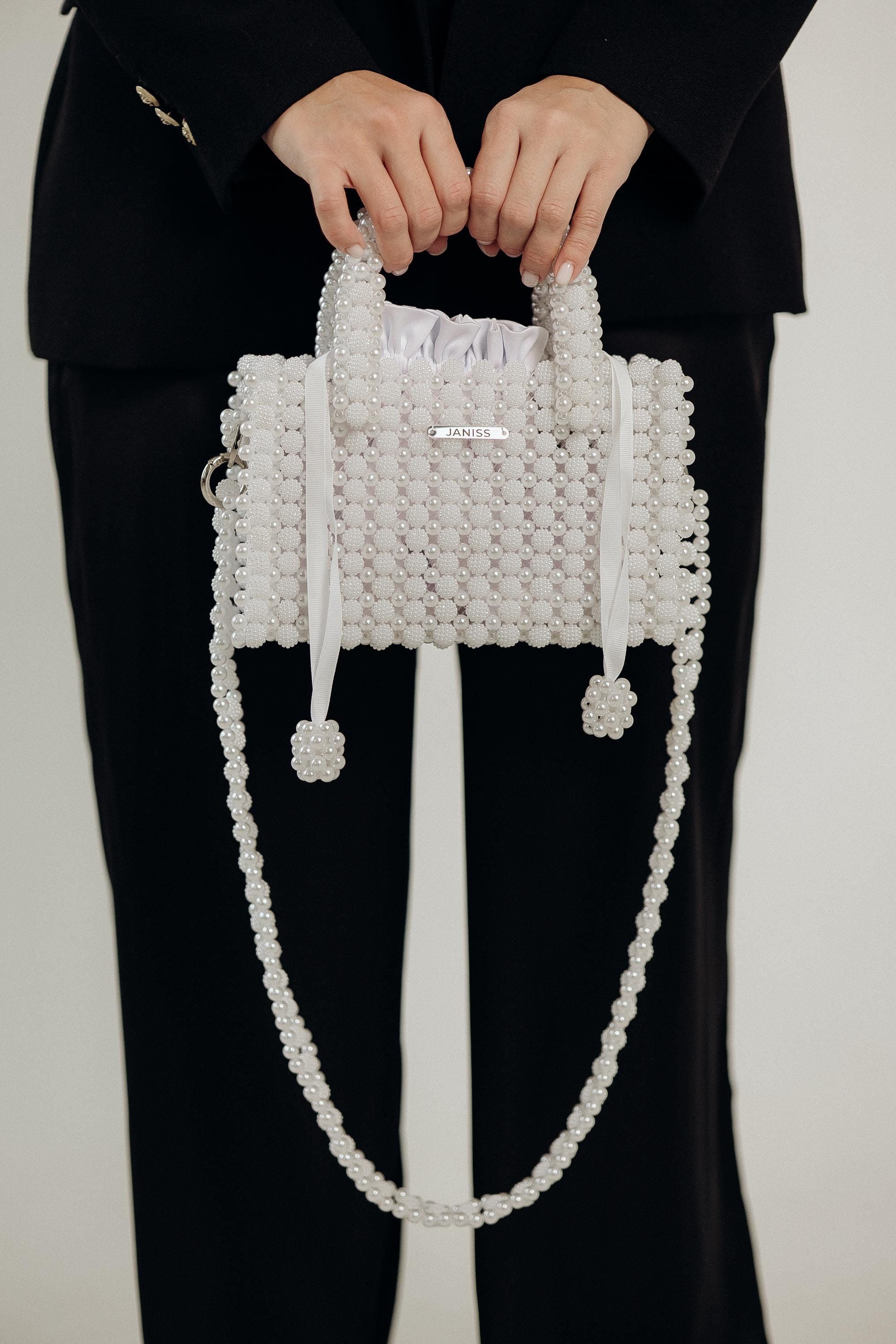 Handmade Pearl Beaded Handbag, Bridal Purse, Prom Bag - Etsy
