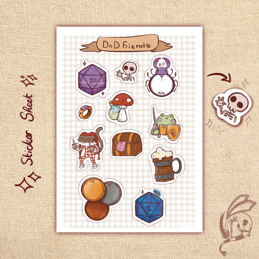 DND Sticker Sheet - Etsy
