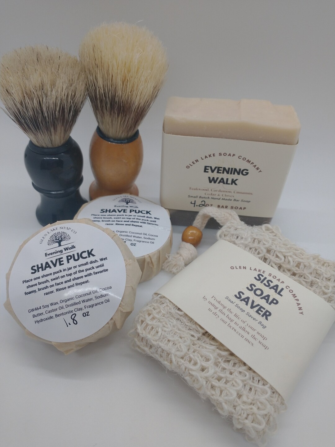 Shave Soap Pucks and Gift Set Evening Walk Etsy