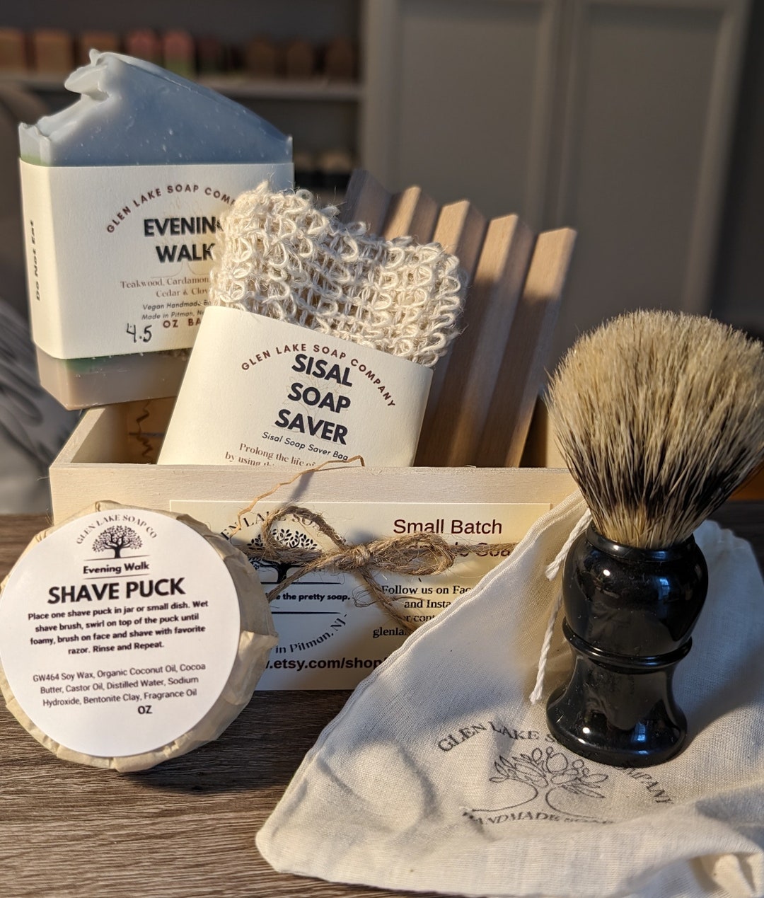 Shave Soap Pucks and Gift Sets Evening Walk Etsy