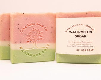Watermelon Sugar Bar Soap - with Poppy Seeds