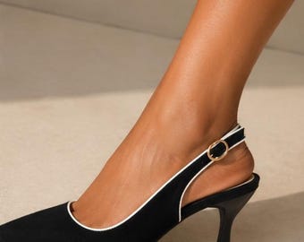 black and white pumps