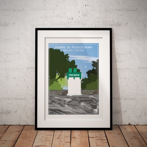 Cartel del faro de Pouldohan, Tregunc, Finisterre, Bretaña, Francia, cartel del faro, cartel vintage, cartel de Bretaña, cartel de viaje, arte de pared
