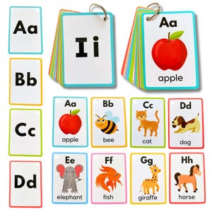 Alphabet Flash Cards Educational Uppercase Lowercase ABC Learning Preschool Kids