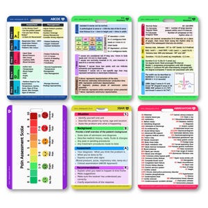 Nursing Reference Card for Students, Medical Professionals, PA ...