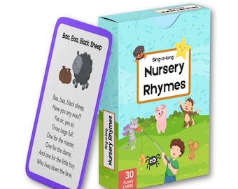 30 Nursery Rhyme Cards for Babies and Toddlers, Educational Preschool Children Toys, classic characters and rhythms