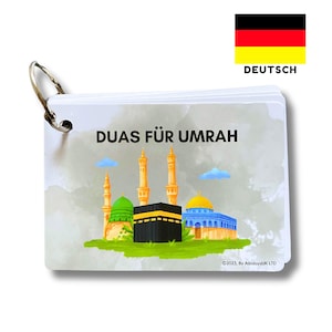 Umrah Dua-Karten, Schritt-für-Schritt-Anleitung Umrah Duas, Umrah-Geschenk, Umrah-Gebete und Bitten, Umrah-Lernkarten Deutsch