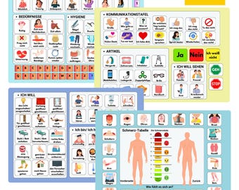 Kunststoff-Kommunikationstafel. für nicht-sprechende Erwachsene, Kommunikationskarten für Schlaganfallpatienten, Autismus, häusliche Pflege