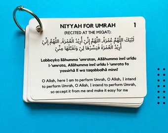 Umrah Dua Cards, Step by Step Guide Umrah Duas, Umrah Gift, Umrah Prayers and Supplications, Umrah Flash Card