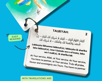 Umrah Dua Cards, Step by Step Guide Umrah Duas, Umrah Gift, Umrah Prayers and Supplications, Umrah Flash Card