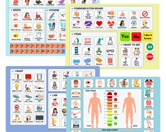 Plastic-Communication Board for Nonverbal Adults, Autism, Stroke: Picture Symbol Aid