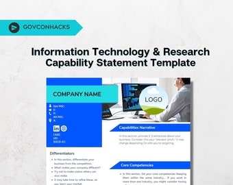 Professional IT and Research Government Contracting Federal Government Standards Capability Statement Template