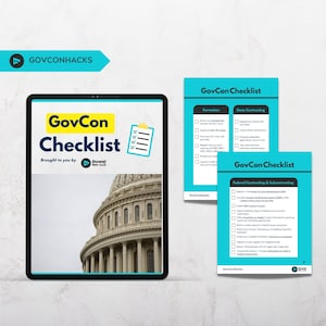 Government Contract Checklist GovCon Checklist Business Plan Federal Government Business Checklist