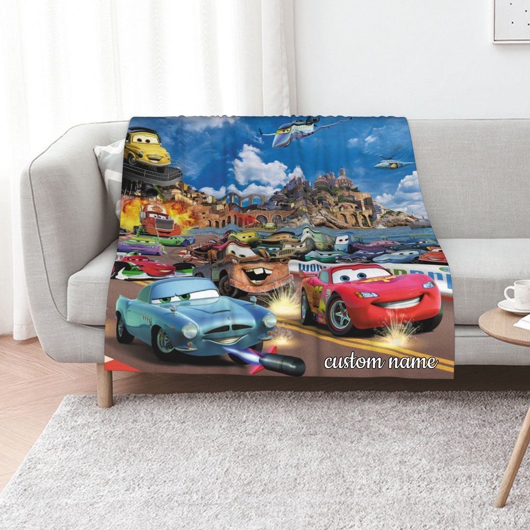 Custom Name Disney Cars Blanket Soft Gift Blanket Home Decoration Sofa