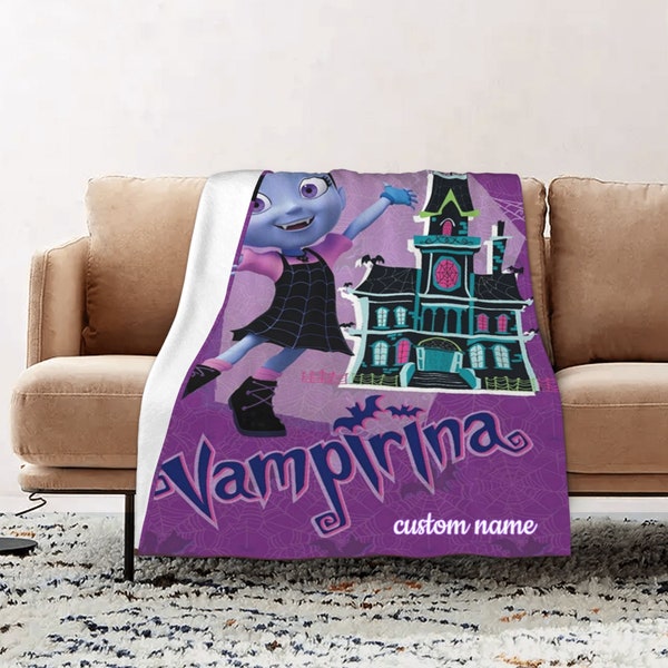 Custom Name Disney Vampirina Blanket Soft Gift Blanket Home Decoration Sofa Blanket Bedding Living Room