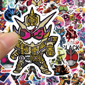100 pezzi adesivi cartoon Kamen Ride, adesivi decorativi, adesivi impermeabili per laptop, adesivi anime per bambini giocattoli regali