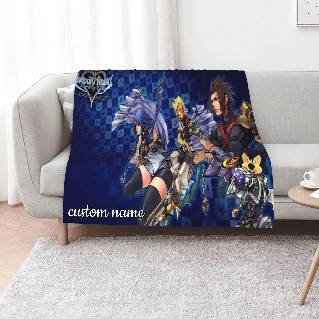 Custom Name Disney Kingdom Hearts Blanket Soft Gift Blanket Home Decoration Sofa Blanket Bedding