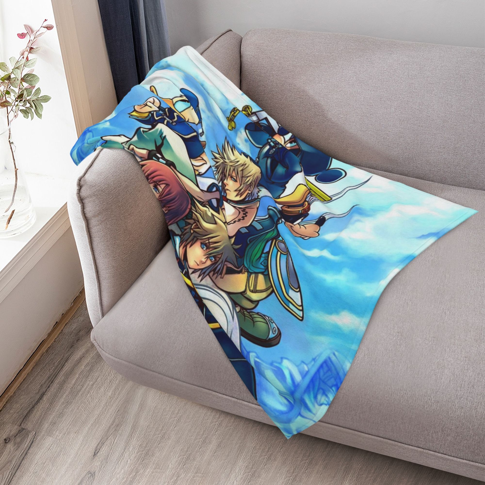 Custom Name Disney Kingdom Hearts Blanket Soft Gift Blanket Home Decoration Sofa Blanket Bedding