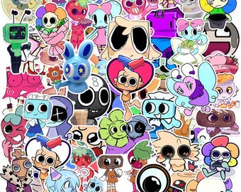 100Pcs Dandy&#39;s World Stickers,Decorative Stickers,Waterproof Laptop Stickers,Sticker for Kids Toys Gifts