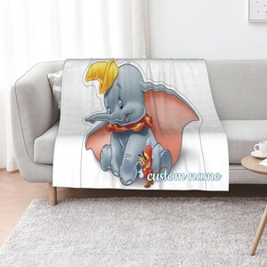 Custom Name Disney Dumbo Blanket Soft Gift Blanket Home Decoration Sofa Blanket Bedding Living Room