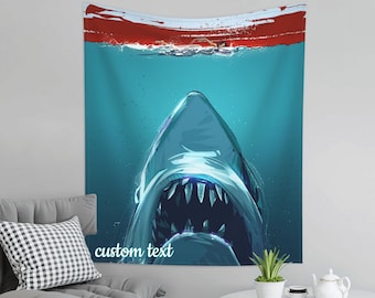 Jaws Tapestries Custom Backdrop Personalize Wedding Tapestry Custom Room Decor Custom Photo Hanging Tapestry Wall