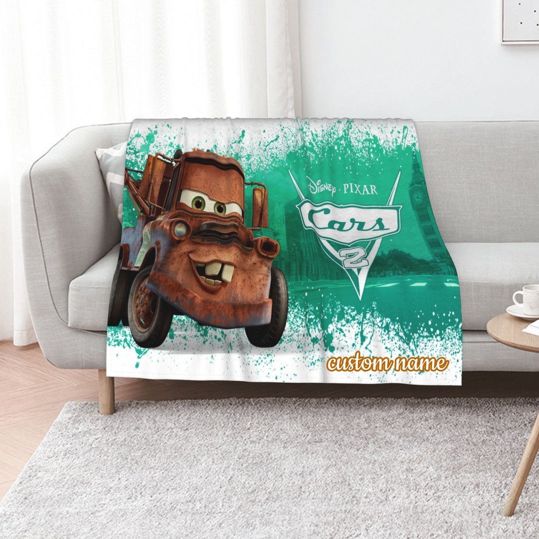 Custom Name Disney Cars Blanket Soft Gift Blanket Home Decoration Sofa