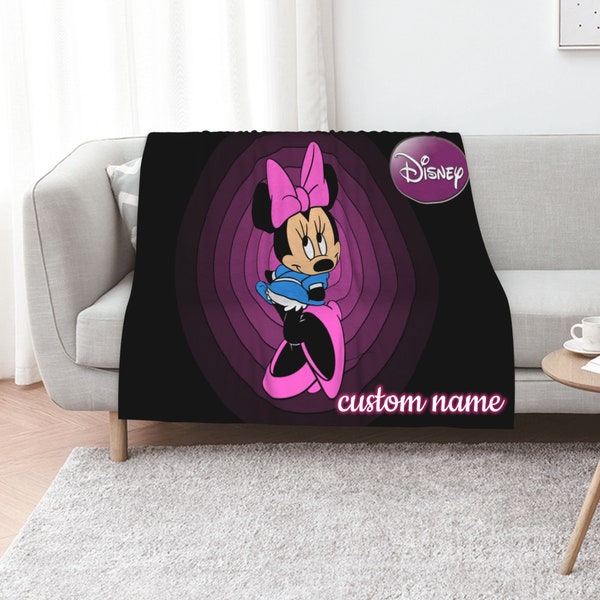 Custom Name Minnie Mouse Blanket Soft Gift Blanket Home Decoration Sofa Blanket Bedding Living Room