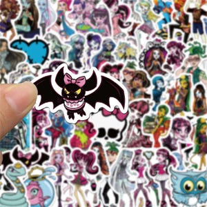 100 szt. naklejek z kreskówek Monster High, naklejki dekoracyjne, wodoodporne naklejki na laptopa, naklejki z kreskówek anime dla dzieci zabawki prezenty