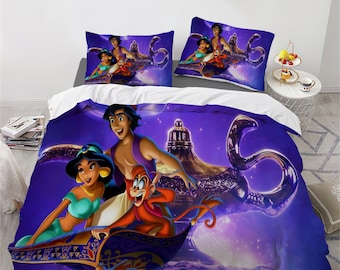 Aladdin Printing Three Piece Bedding Set Comfortable and Fashionable Children's Adult Set Quilt Cover Pillow Cover Bedding Set Gift
