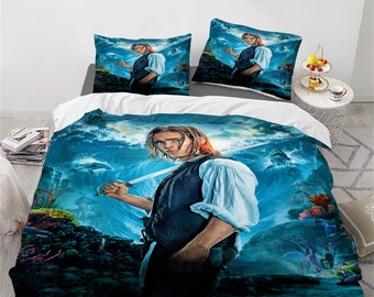 Pirates of the Caribbean Three Piece Bedding Set Comfortable and Fashionable Children's Adult Set Quilt Cover Pillow Cover Bedding Set Gift