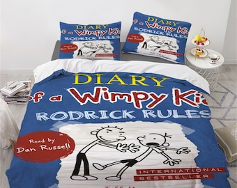 Diary Of A Wimpy Kid  Three Piece Bedding Set Comfortable and Fashionable Children's Adult Set Quilt Cover Pillow Cover Bedding Set Gift