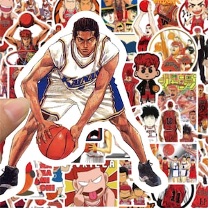 100Pcs Anime Slam Dunk Stickers,Decorative Stickers,Waterproof Laptop Stickers,Cartoon Sticker for Kids Toys Gifts
