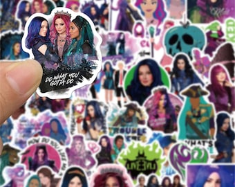 100Pcs Movie Descendants Stickers,Decorative Stickers,Waterproof Laptop Stickers,Movie Sticker for Kids Toys Gifts
